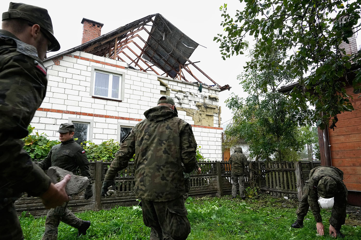 beschadigd huis in Polen